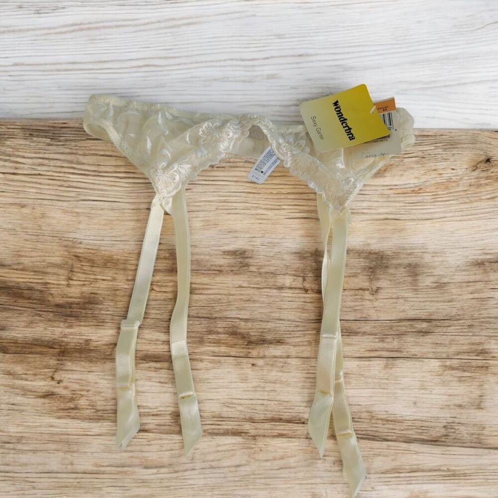 Wonderbra Bridal Garter Belt Lace Ivory Floral Small